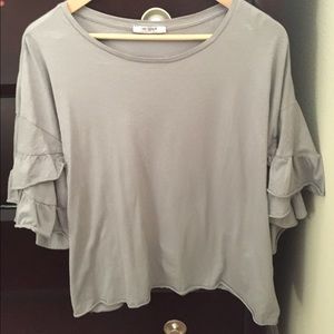 Zara Trafaluc Ruffle Sleeve Top